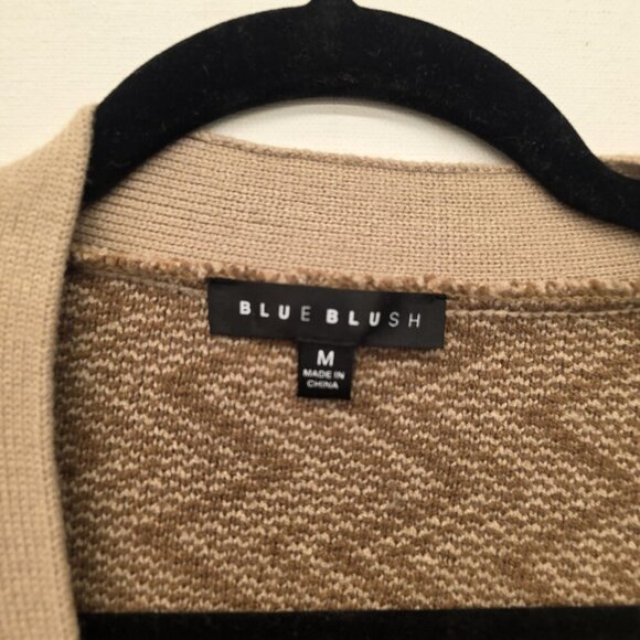 Blue Brush Pieced Cardigan Sweater Women's Size Medium - Picture 4 of 11